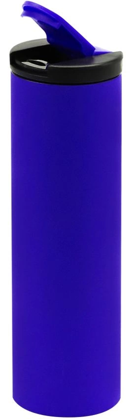 Термокружка с двойной металлической стенкой Rolly софт-тач, синяя фото 2