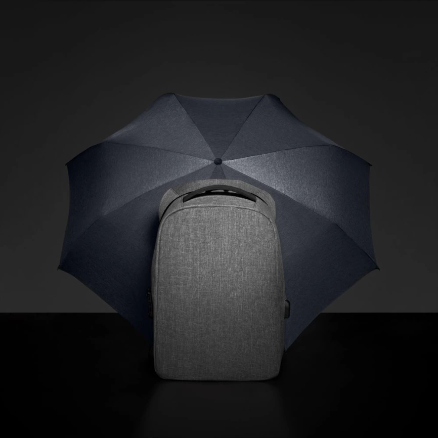 Складной зонт rainVestment, темно-синий меланж фото 5