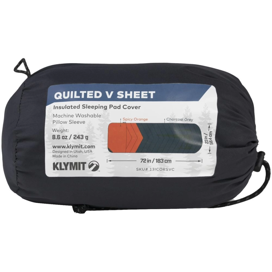 Чехол для туристического коврика Quilted V Sheet, серо-оранжевый фото 5