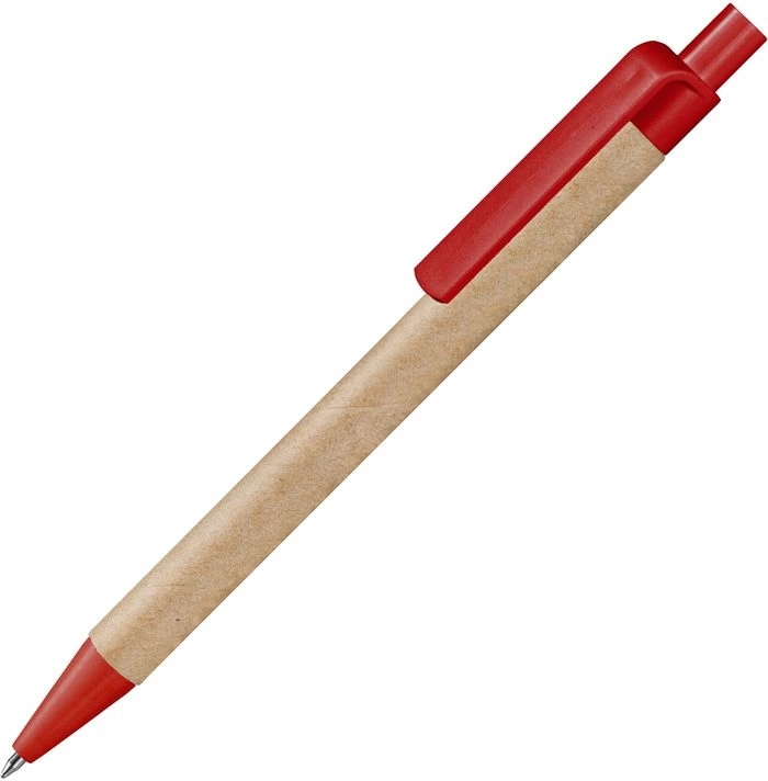Ручка картонная VIVA NEW, неокрашенная с красными деталями фото 1