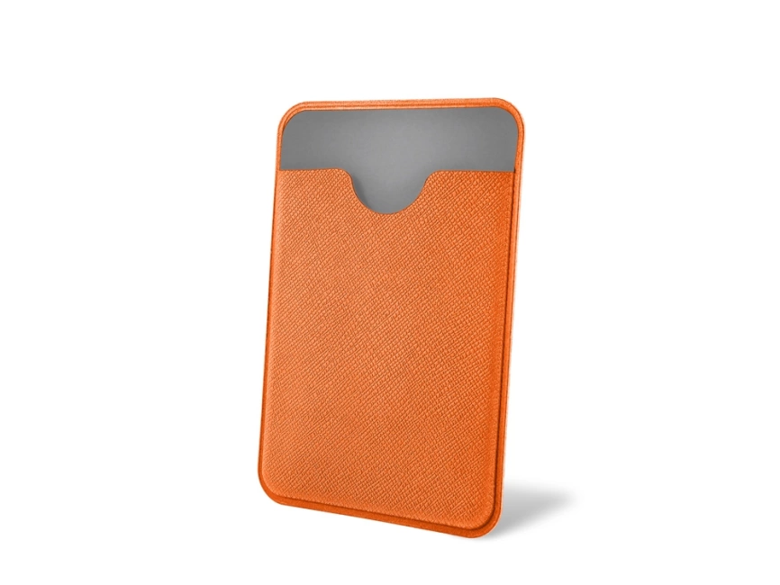 Чехол-картхолдер Favor на клеевой основе на телефон для пластиковых карт и и карт доступа, оранжевый фото 1