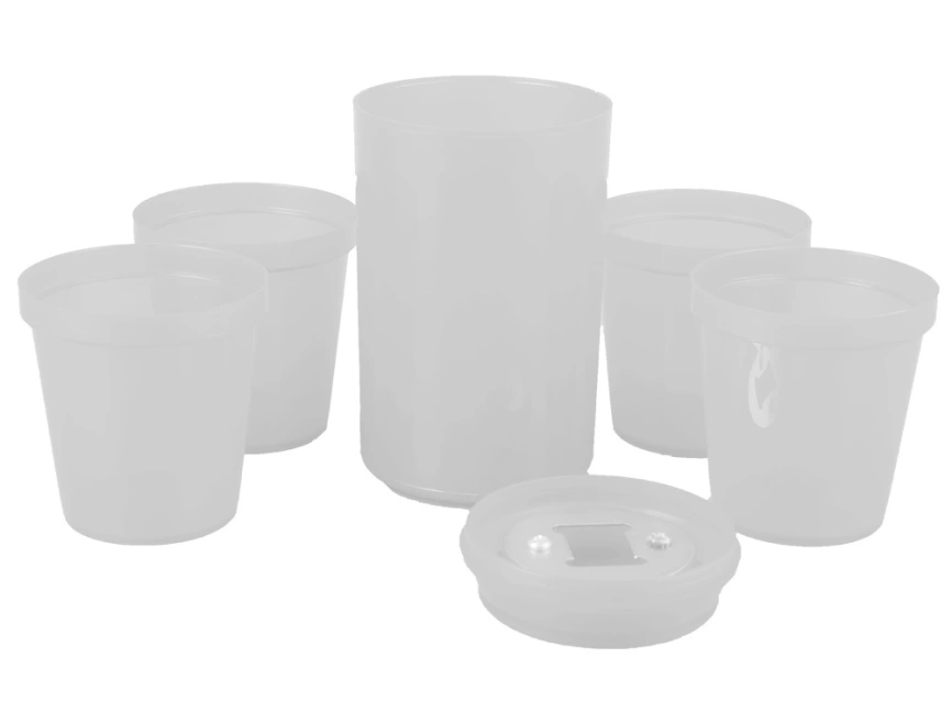 Набор Plastglass: 4 стакана с открывалкой, белый фото 2