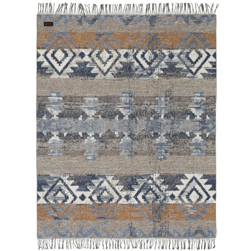 Плед Navajo, серо-синий фото 6