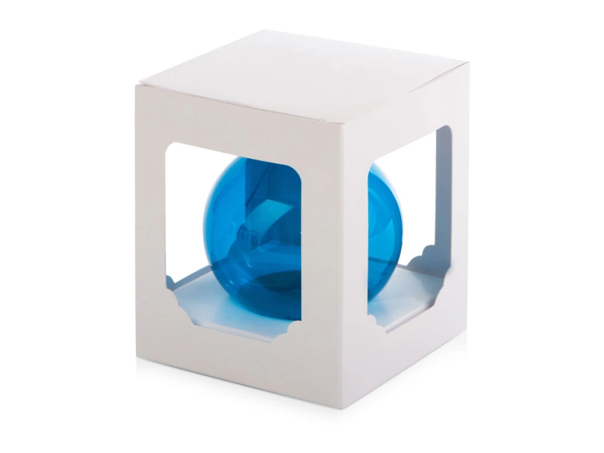 Стеклянный шар голубой полупрозрачный, заготовка шара 6 см, цвет 61 фото 2