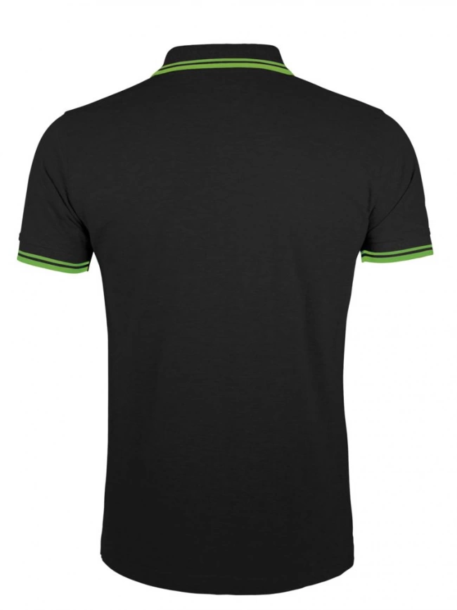 Рубашка поло мужская Pasadena Men 200 с контрастной отделкой, черный/зеленый, размер XXL фото 2