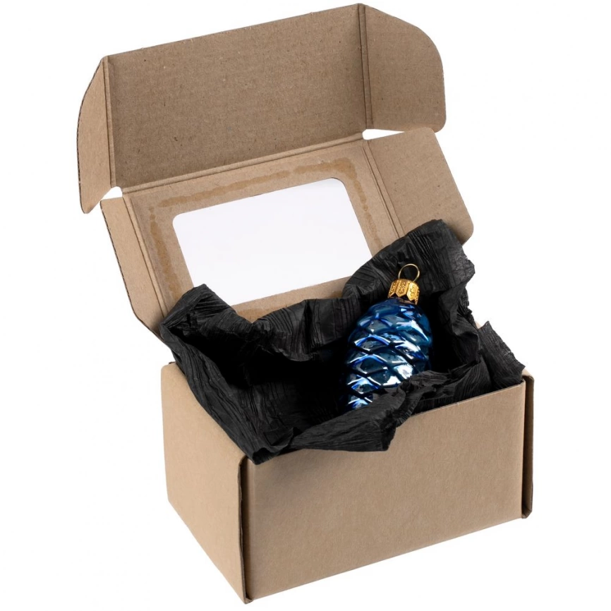 Елочная игрушка «Шишка» в коробке, синяя фото 4