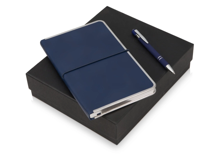 Подарочный набор Silver Sway с ручкой и блокнотом А5, синий фото 1