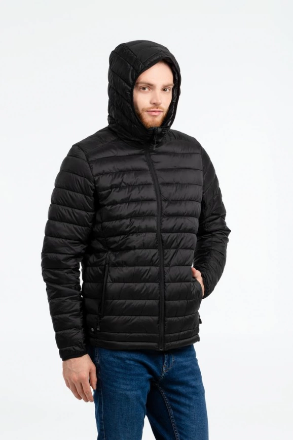 Куртка компактная мужская Stavanger черная с серым, размер 3XL фото 18