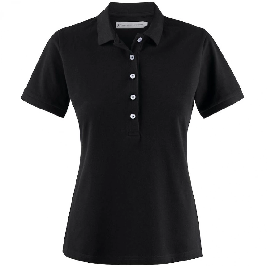 Рубашка поло женская Sunset черная, размер XL фото 1