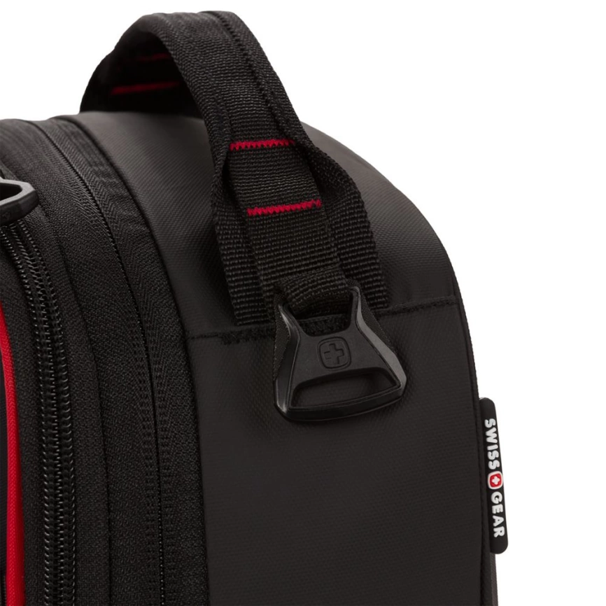 Термосумка Swissgear с увеличением объема, черная с красным фото 7