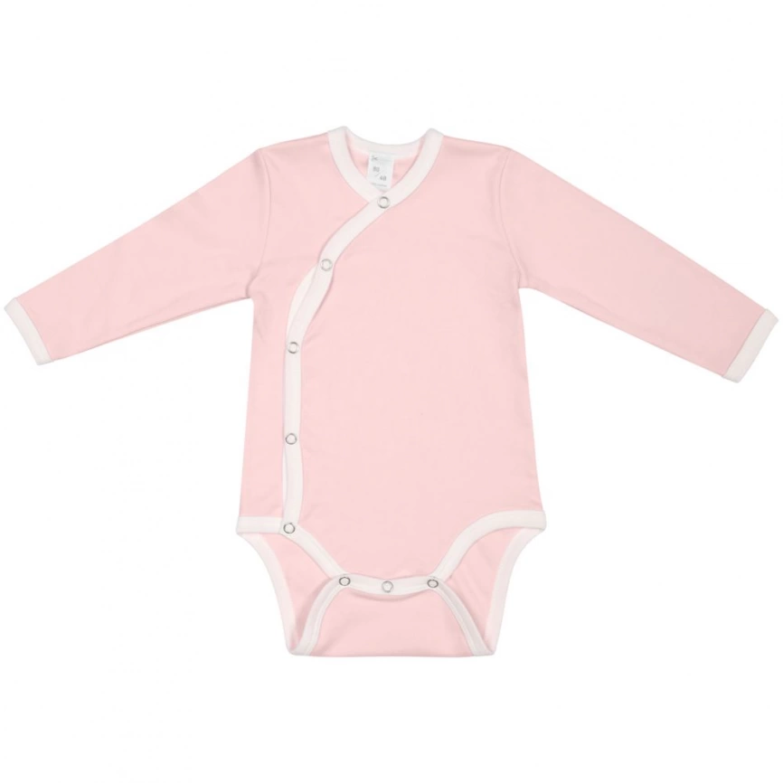 Боди детское Baby Prime, розовое с молочно-белым, размер 74 см фото 1