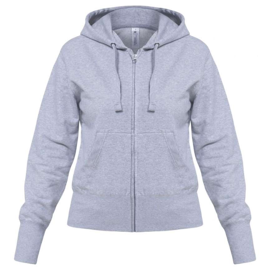 Толстовка женская Hooded Full Zip серый меланж, размер L фото 1