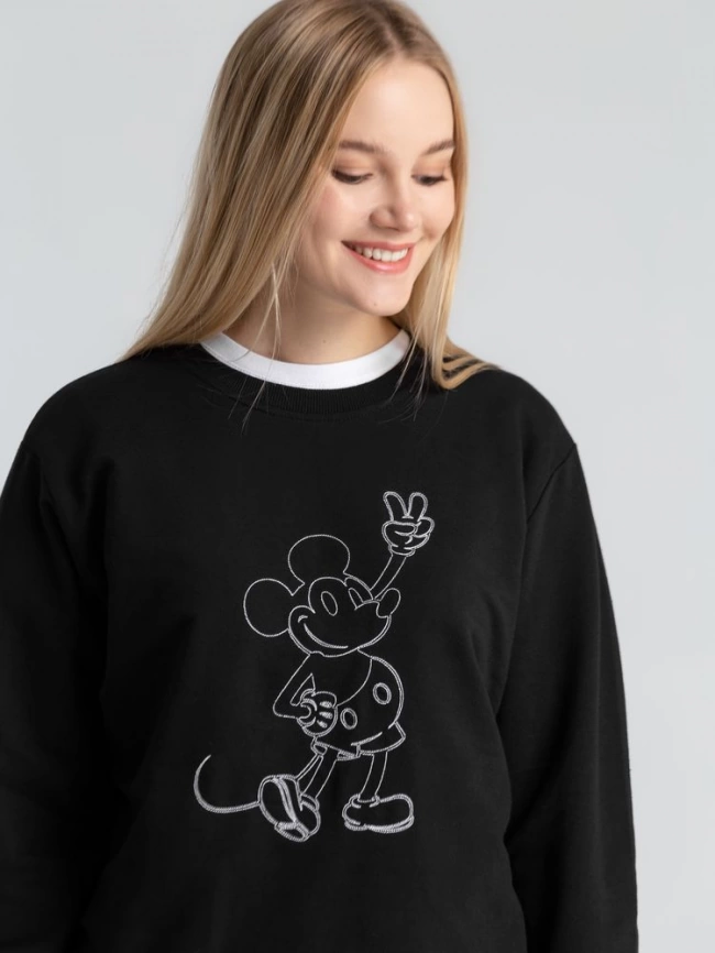 Свитшот с вышивкой Mickey Mouse, черный, размер XXL фото 7