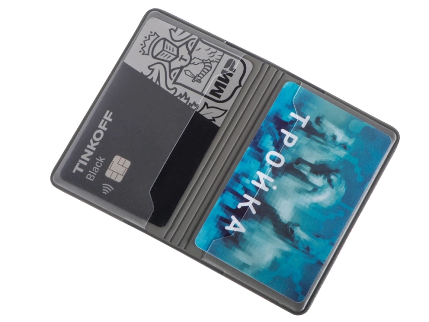 Картхолдер для 2-х пластиковых карт Favor, темно-серый фото 3