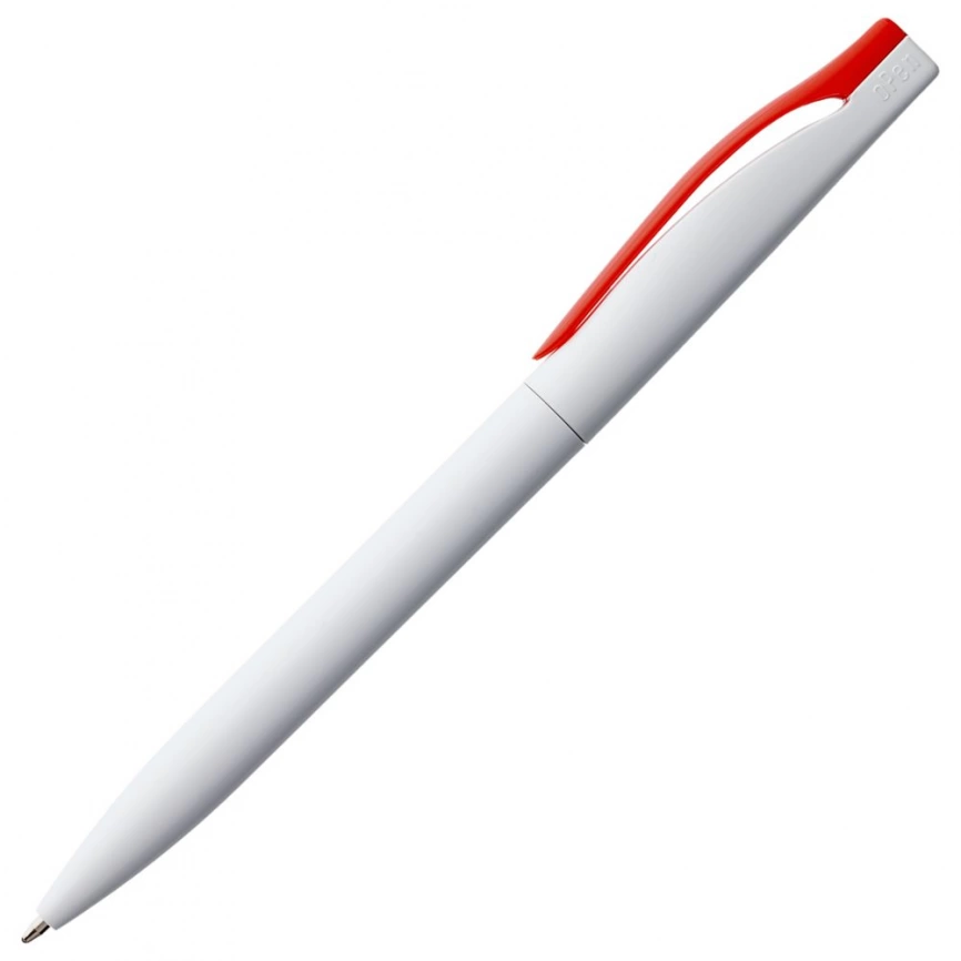 Ручка шариковая Pin, белая с красным фото 3