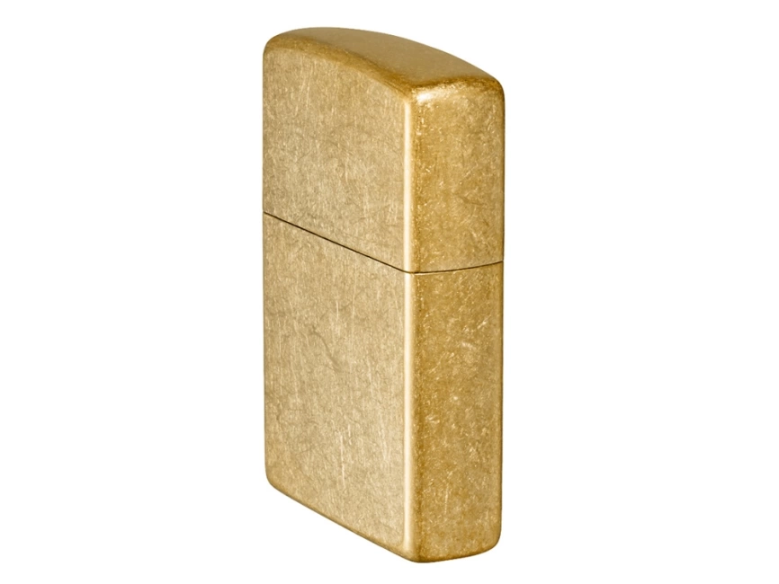 Зажигалка ZIPPO Classic с покрытием Tumbled Brass, латунь/сталь, золотистая, матовая, 38x13x57 мм фото 5