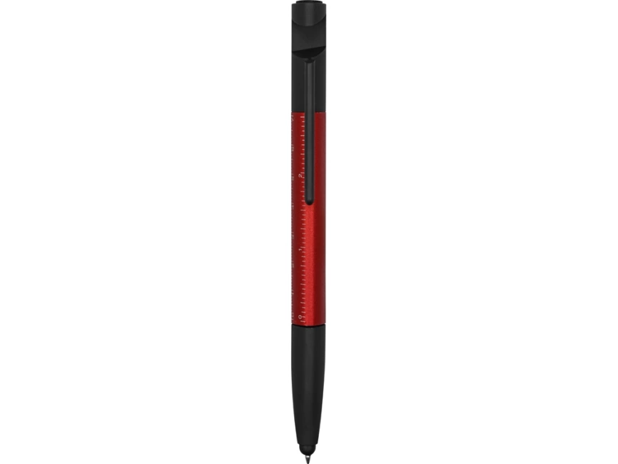Ручка-стилус металлическая шариковая многофункциональная (6 функций) Multy, красный фото 2