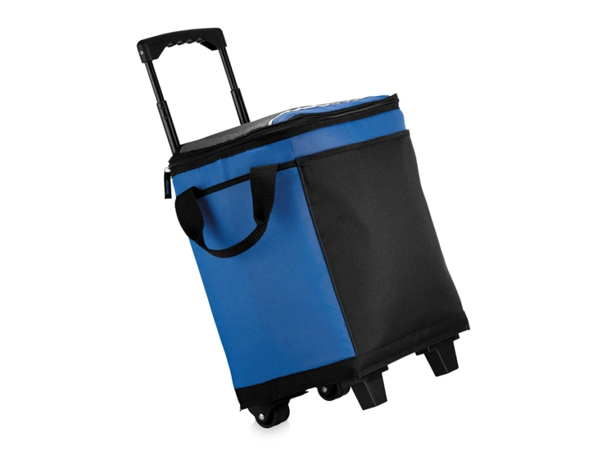 Сумка-холодильник на роликах на 32 банки, ярко-синий/черный фото 3