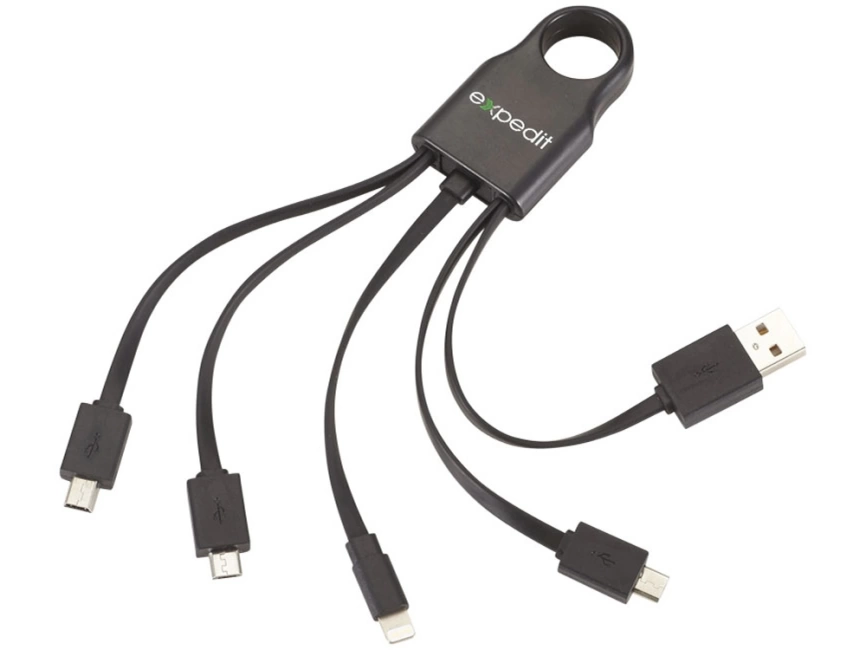 Кабель для зарядки Squad 4-в-1, черный фото 3