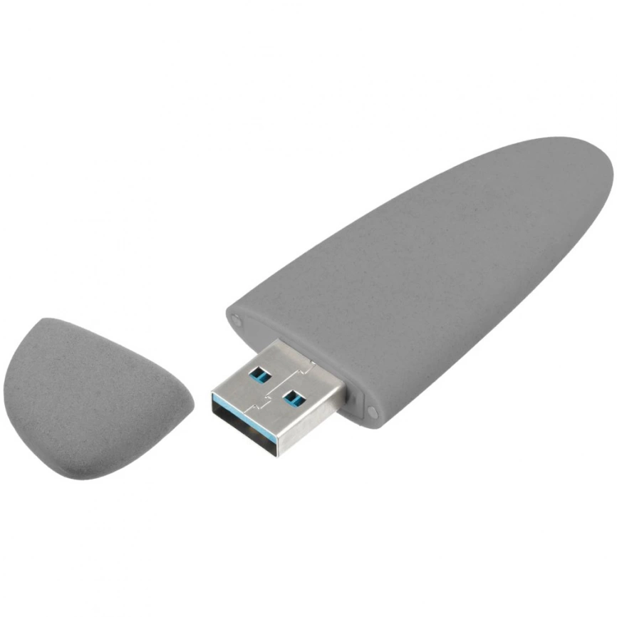 Флешка Pebble, серая, USB 3.0, 16 Гб фото 2