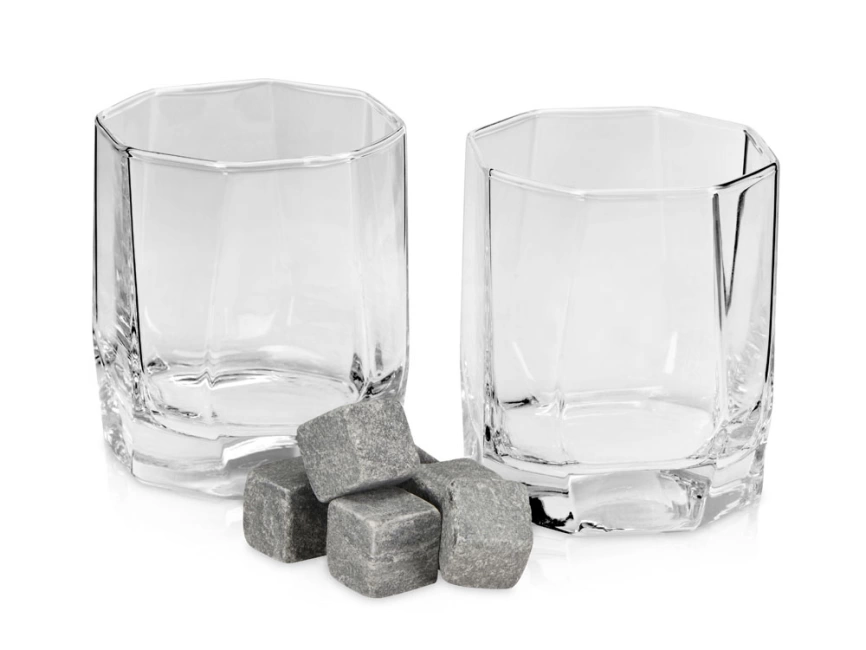 Набор для виски: 2 бокала, 6 камней, мешочек, коробка фото 2