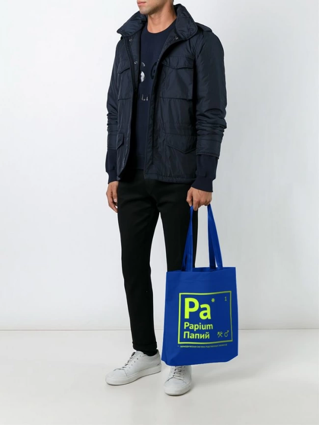 Холщовая сумка «Папий», ярко-синяя фото 8
