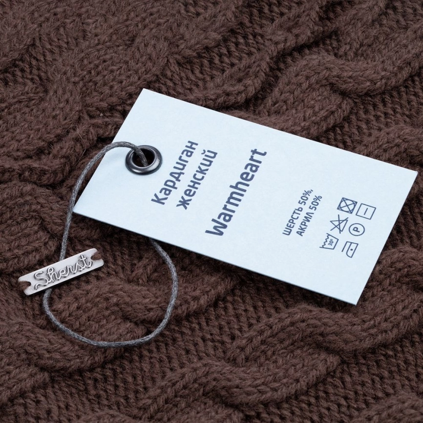 Кардиган женский Warmheart, коричневый, размер L фото 5