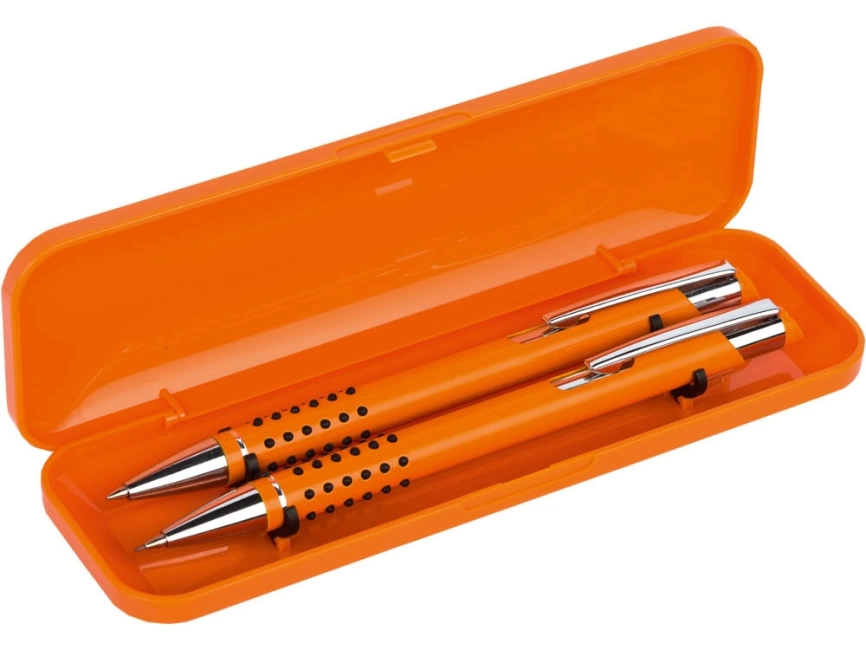 Набор Онтарио: ручка шариковая, карандаш механический, оранжевый/серебристый фото 2