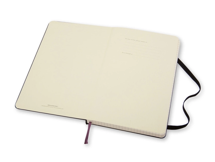 Записная книжка Moleskine Classic (в клетку) в твердой обложке, Large (13х21см), черный фото 2
