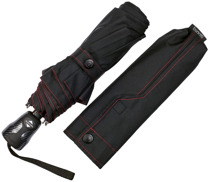 Складной зонт Gran Turismo Carbon, черный фото 2