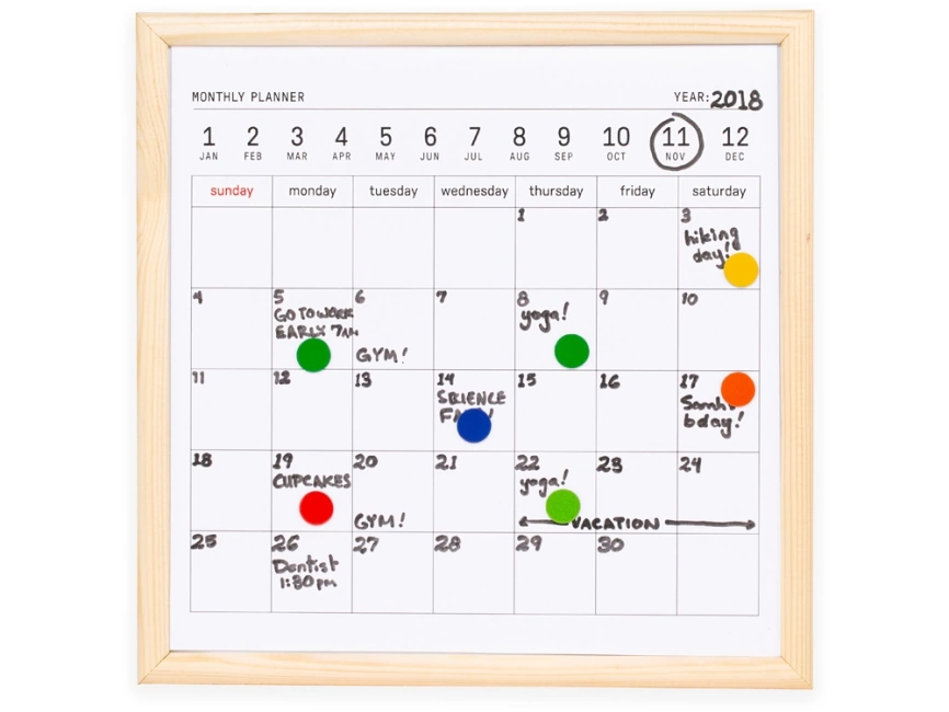 Календарь для заметок с маркером Whiteboard calendar фото 1
