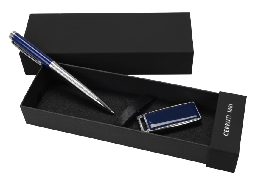 Набор Cerruti 1881: ручка шариковая, флеш-карта USB 2.0 на 2 Гб Zoom Blue фото 1