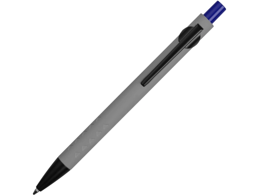 Ручка металлическая soft-touch шариковая Snap, серый/черный/синий фото 2
