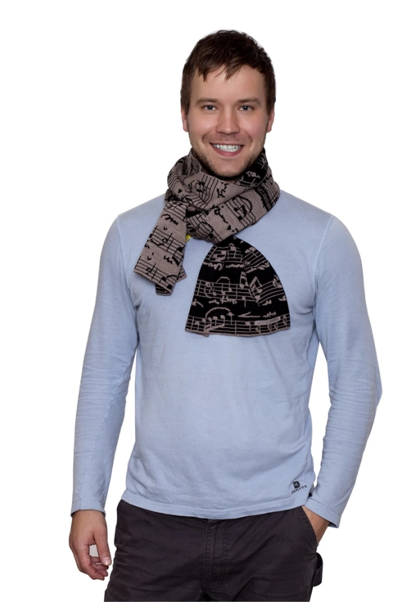 Шарф Legato, песочный c черным фото 2