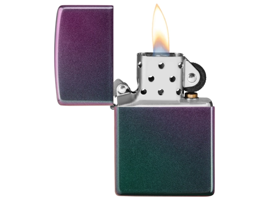 Зажигалка ZIPPO Classic с покрытием Iridescent, латунь/сталь, фиолетовая, матовая, 38x13x57 мм фото 4