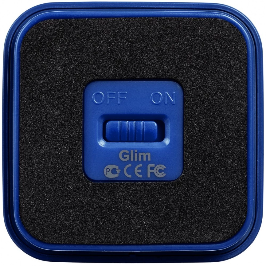 Беспроводная колонка с подсветкой логотипа Glim, синяя фото 7