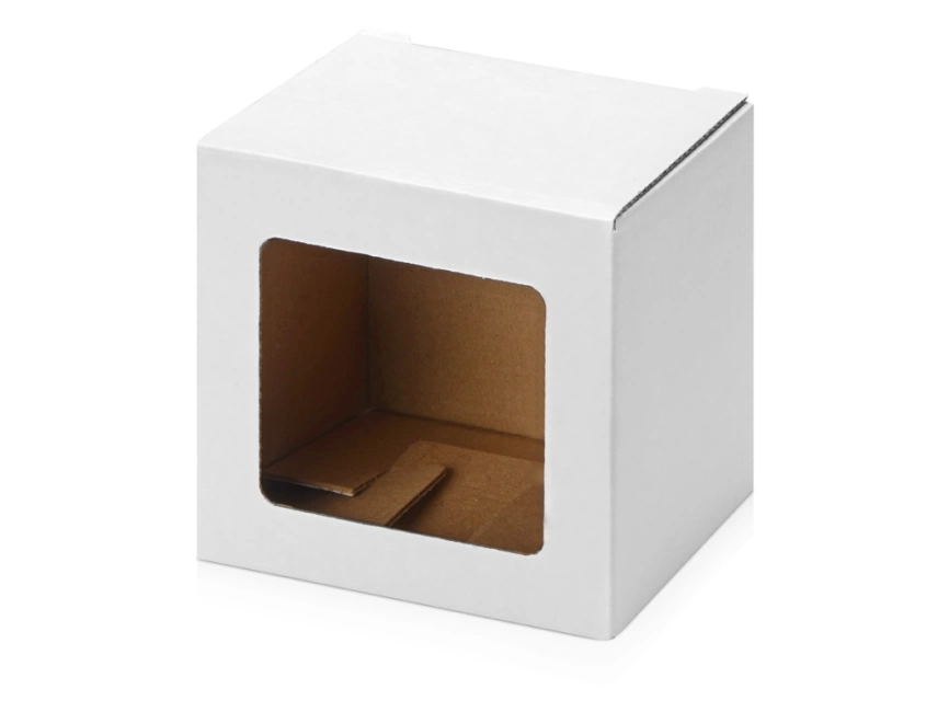 Коробка для кружки с окном, 11,2х9,4х10,7 см., белый фото 1