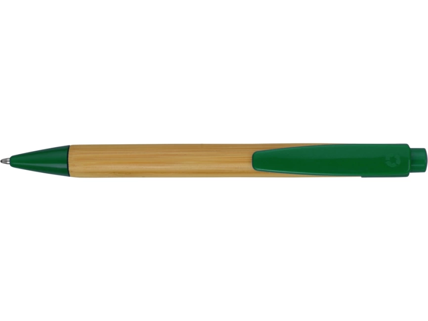 Ручка шариковая Borneo из бамбука, зеленый, черные чернила фото 5
