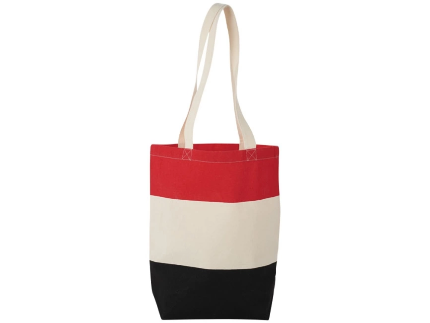 Хлопковая сумка Colour Block, красный/бежевый/черный фото 3