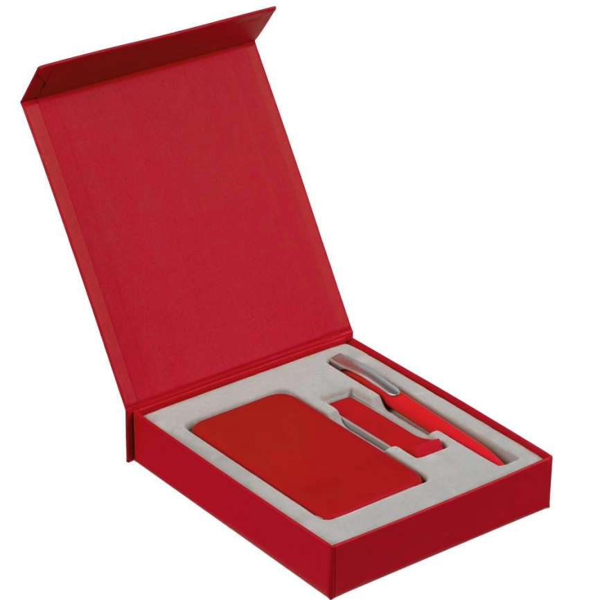 Коробка Latern для аккумулятора 5000 мАч, флешки и ручки, красная фото 3