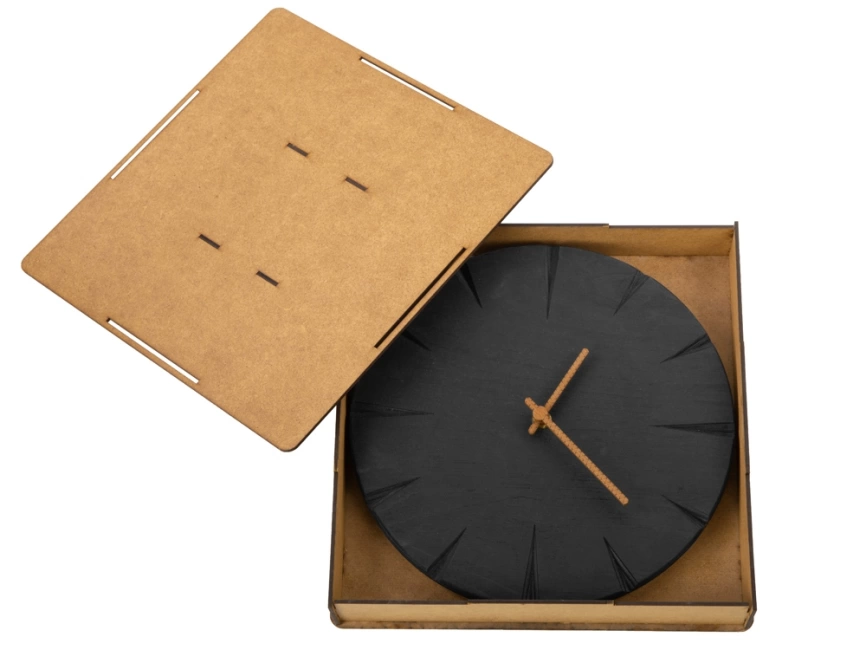 Часы деревянные Helga, 28 см, черный фото 2