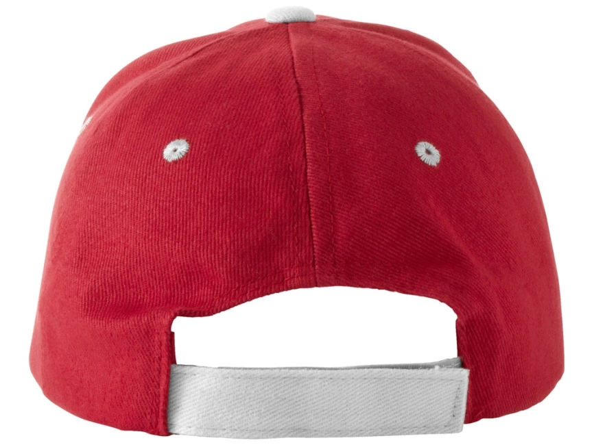 Бейсболка Brent типа сэндвич, 6 панелей, красный/белый фото 2