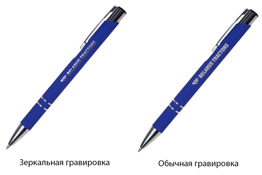 Ручка шариковая, Legend Soft Touch Mirror Silver, синий фото 2