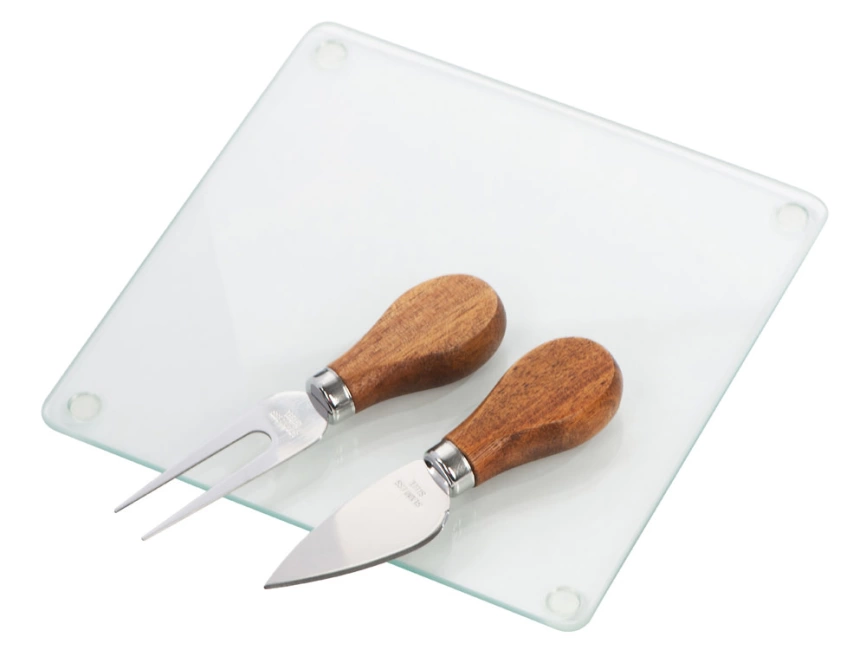 Набор для сыра Dorblue из стеклянной доски и вилки с ножом фото 2