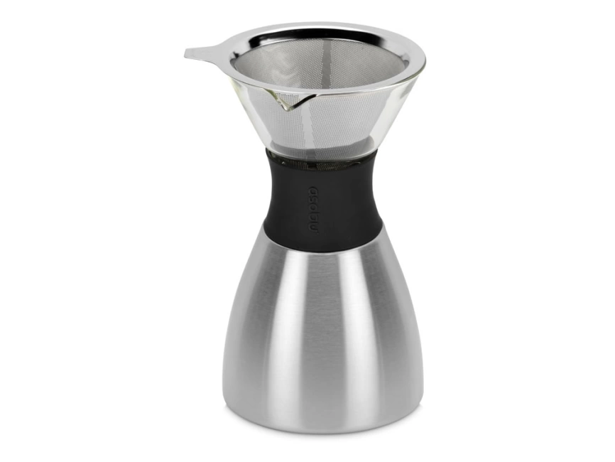 Кофеварка POUR OVER, 1000 мл, серебристый/черный фото 3