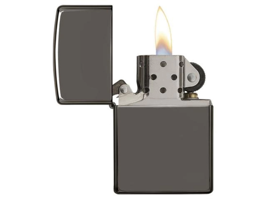 Зажигалка ZIPPO Classic с покрытием Black Ice®, латунь/сталь, чёрная, глянцевая, 38x13x57 мм фото 4