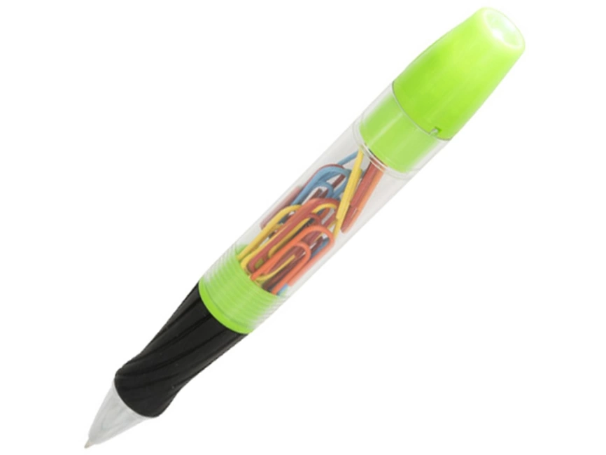 Королевская шариковая ручка со светодиодами и скрепками, зеленый фото 1