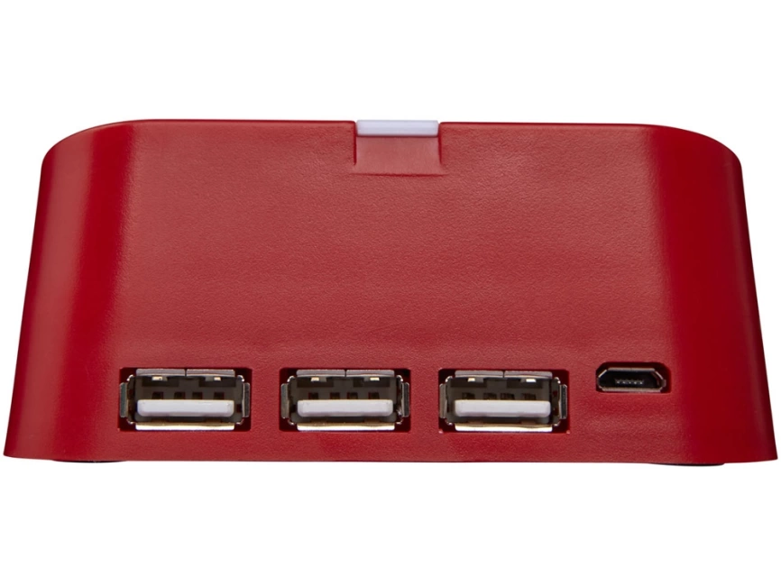 Подставка для телефона и ЮСБ хаб Hopper 3 в 1, красный фото 2