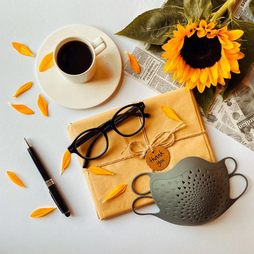 Многоразовая маска с прополисом PropMask, силиконовая, серая фото 5