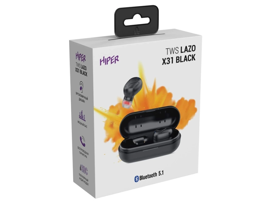 Наушники HIPER TWS Lazo X31 Black (HTW-LX31) Bluetooth 5.1 гарнитура, Черный фото 5